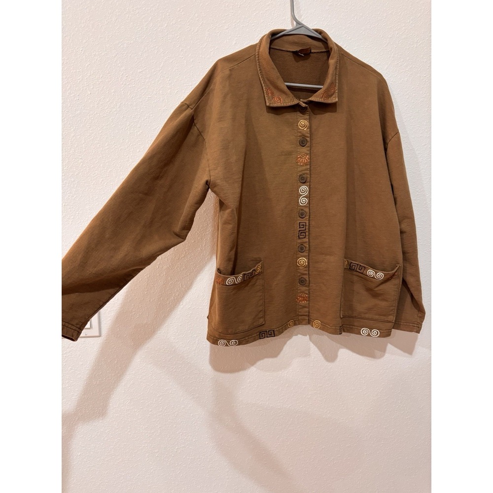 Babytoes Cotton Olive Barn Jacket Sz XL Chore Coat Gorpcore Whimsigoth Lagenlook - Picture 3 of 16